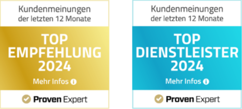 ProvenExpert Top Empfehlung und Top Dienstleister 2024